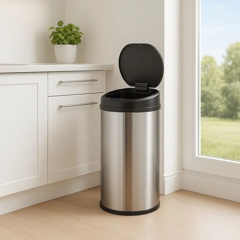 Automatický odpadkový kôš 50 l so senzorom, nerez,strieborny