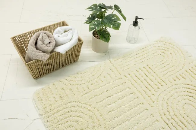 Kúpeľňový koberček Path krémový