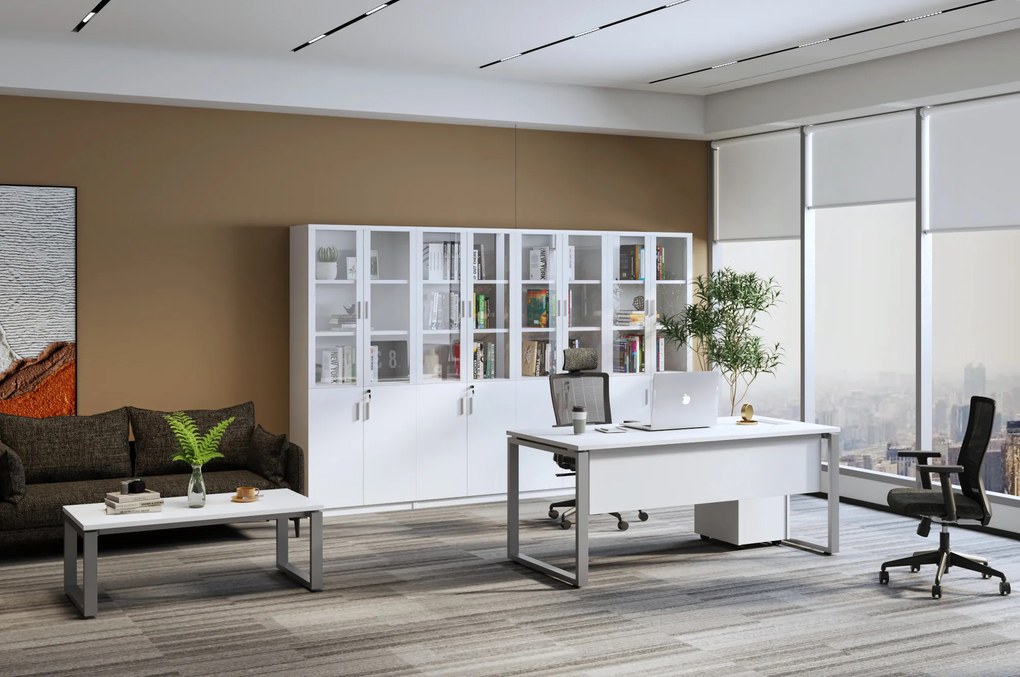 Kancelárska knižnica Houseland Prime Core 01 80 cm biela