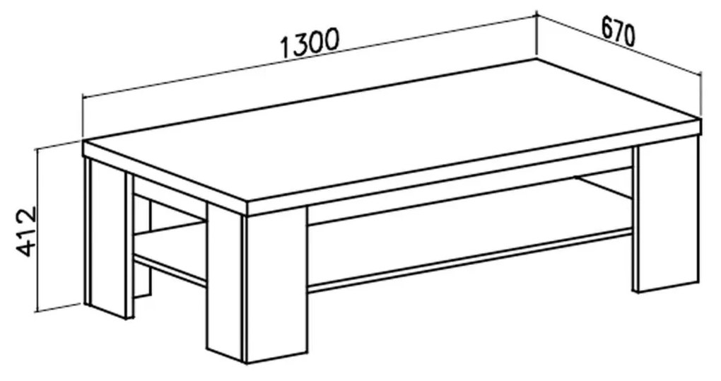 KONFERENČNÝ STOLÍK VIRGINIA BOROVICA ANDERSEN + DUB WOTAN