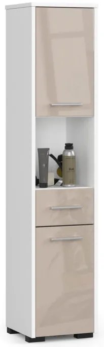 Kúpeľňová skrinka FIN 2D 1SZ 1W cappuccino, lesk