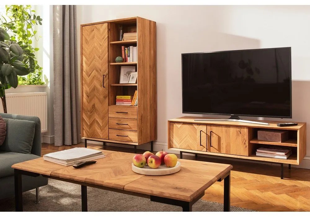 Šatníková skriňa z dubového dreva v prírodnej farbe 97x176 cm Abies - The Beds