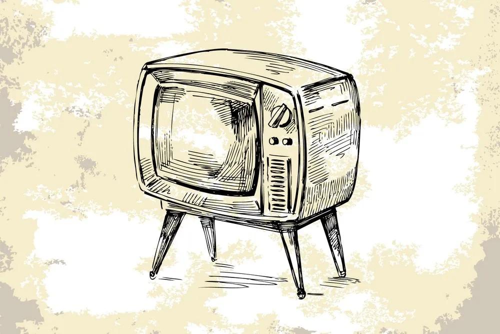 Tapeta retro televízor - 450x300