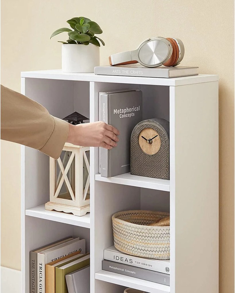 Knižnica s 5 priehradkami, biela