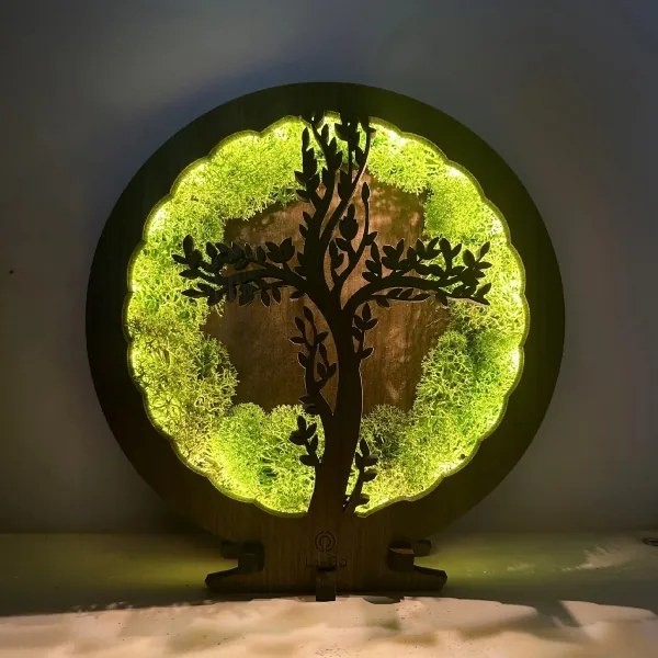 Li-Go 23622/DUB2 - Stmievateľná LED stolová dekorácia LED/12W/230V 20x22 cm dub