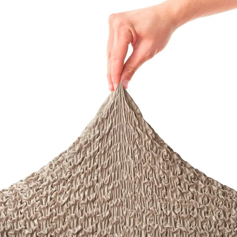Bielastické poťahy MOSAICO béžové kreslo ušiak (š. 60 - 110 cm)