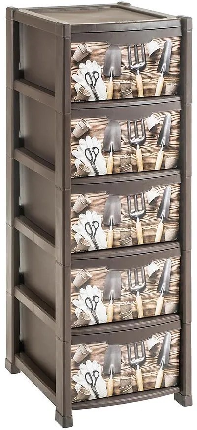 Dekoračný regál s 5 zásuvkami