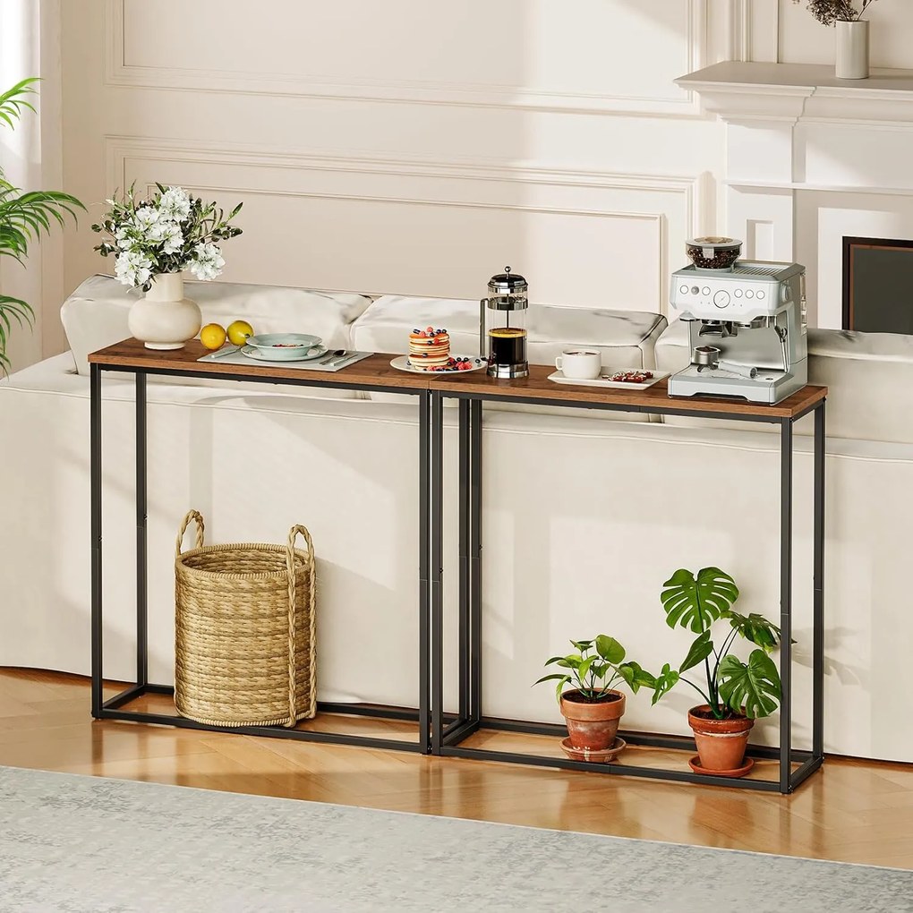 Konzolový stolek Vasagle Tavero 75 cm hnědý/černý