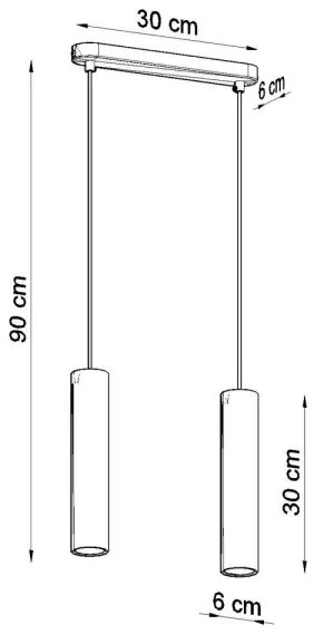 Sollux SL.0654 - Luster na lanku LUVO 2xGU10/40W/230V betón/čierna