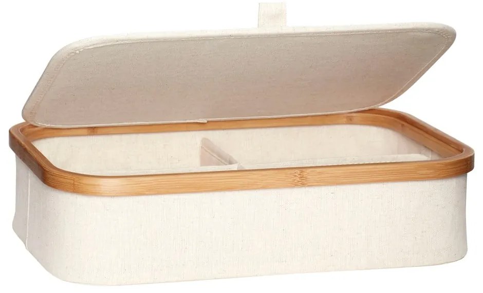 Béžové látkové úložné boxy v súprave 2 ks s vekom 38x26x9 cm Ecru – Hübsch