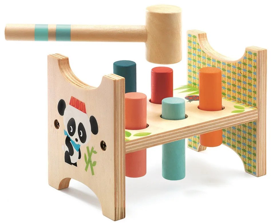 Drevená zatĺkačka s pandou