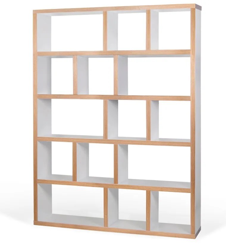 Knižnica v bielo-prírodnej farbe 150x198 cm Berlin – TemaHome