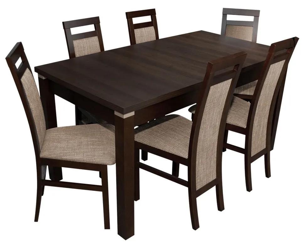 Stôl a stoličky pre 6 osôb - RK025, Morenie: biela, Dostupné poťahy: ekokoža Soft 010
