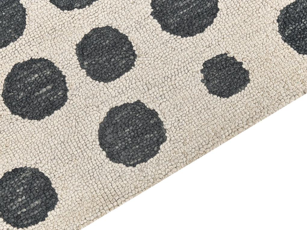 Vlnený koberec 200 x 200 cm béžová/čierna HAVRAN Beliani