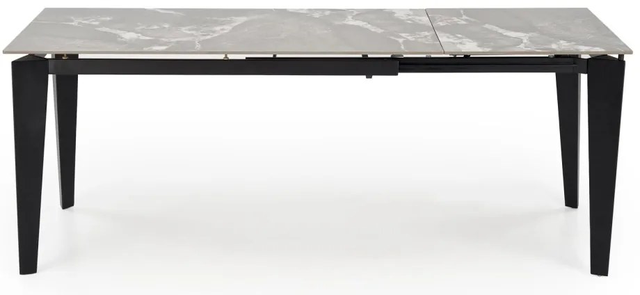 Rozkládací jídelní stůl Felix 141/201 cm popelavý mramor/černý