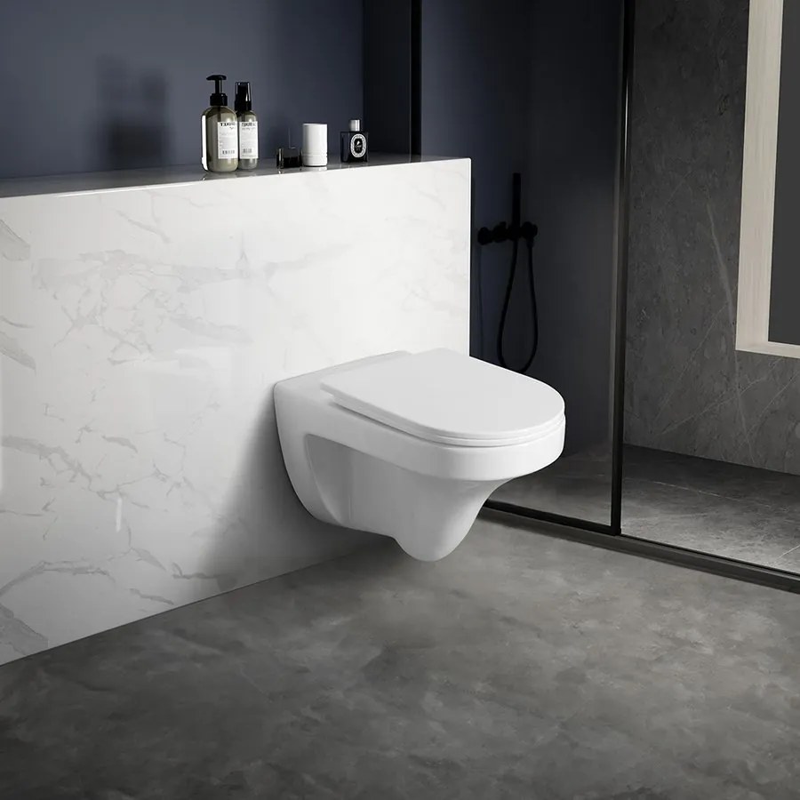 Aqualine Aqualine, DENICA závesná WC misa, Vortex Rimless, 36x52cm, biela, PS8512