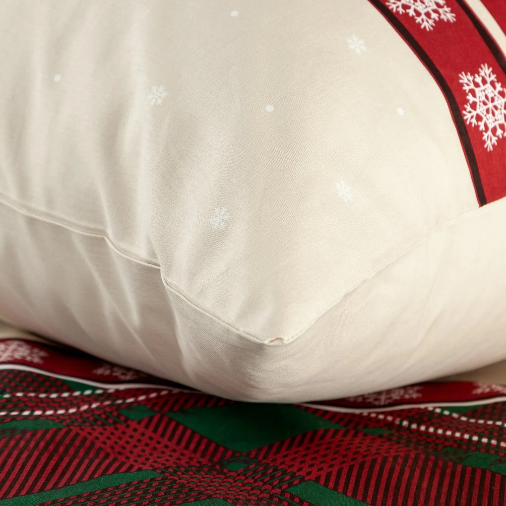 VIANOČNÉ RENFORCÉ OBLIEČKY AUSTIN 160X200 CM, 2 KS 70X80 CM VZOROVANÉ