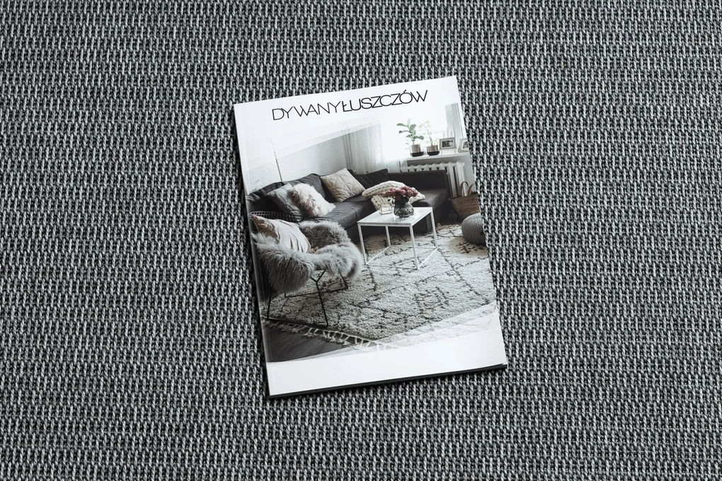 Šnúrkový koberec SIZAL BOHO 46201575 s rámom, sivý