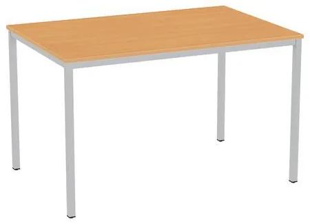 Jedálenský stôl Versys so strieborným podnožím RAL 9006, 120 x 80 x 74,3 cm, buk