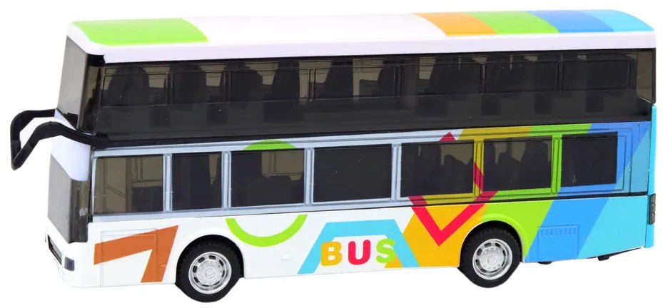 LEAN TOYS Dvojposchodový autobus kovový s trecím pohonom