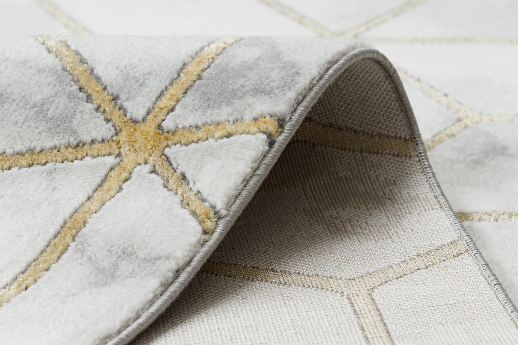 Koberec EMERALD exkluzívny 1014 glamour, kocky krémovo / zlatý