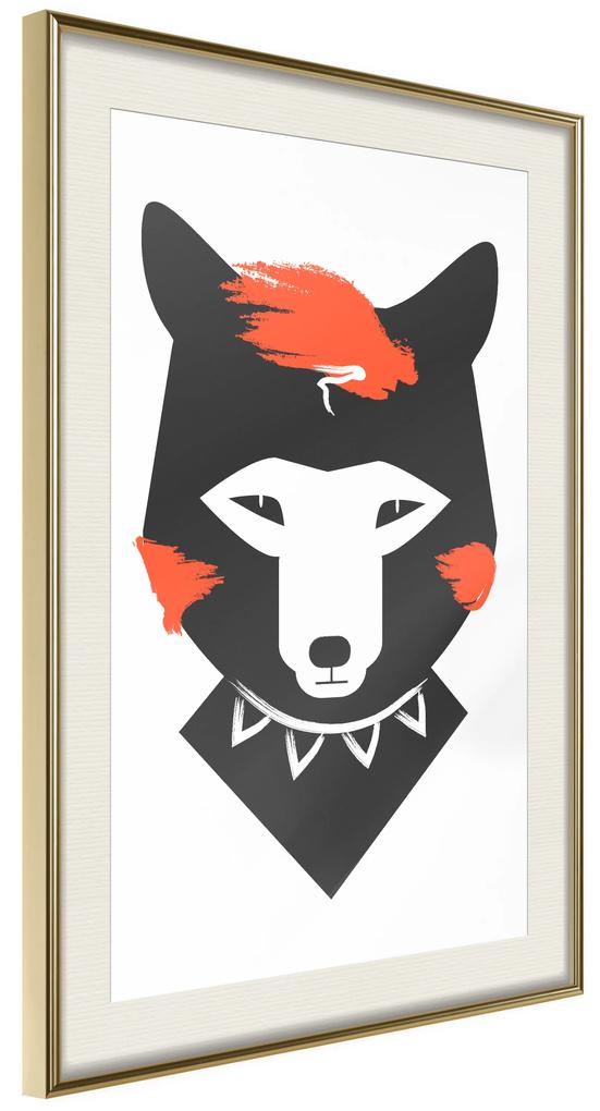 Artgeist Plagát - Polite Fox [Poster] Veľkosť: 40x60, Verzia: Čierny rám s passe-partout