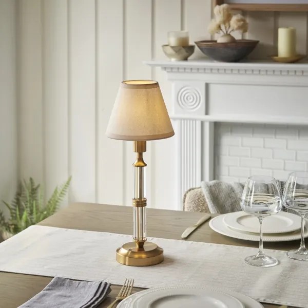 Endon 114849 - LED Stm. nabíjacia stolná lampa MORTON LED/1,5W/5V mosadz/béžová