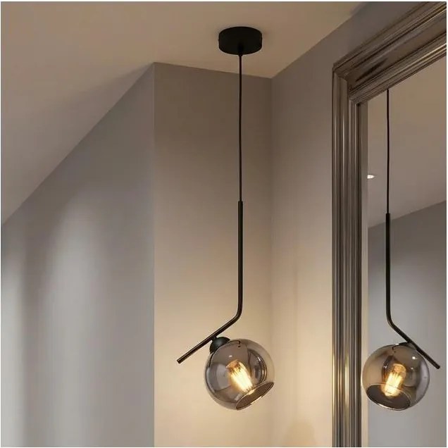 Brilagi - Luster na lanku DIOR 1xE27/60W/230V čierna/dymová sivá