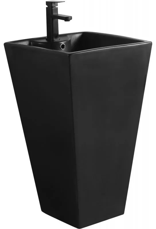 Mexen Pia, voľne stojace umývadlo 47x47x83 cm, čierna matná, 26104770