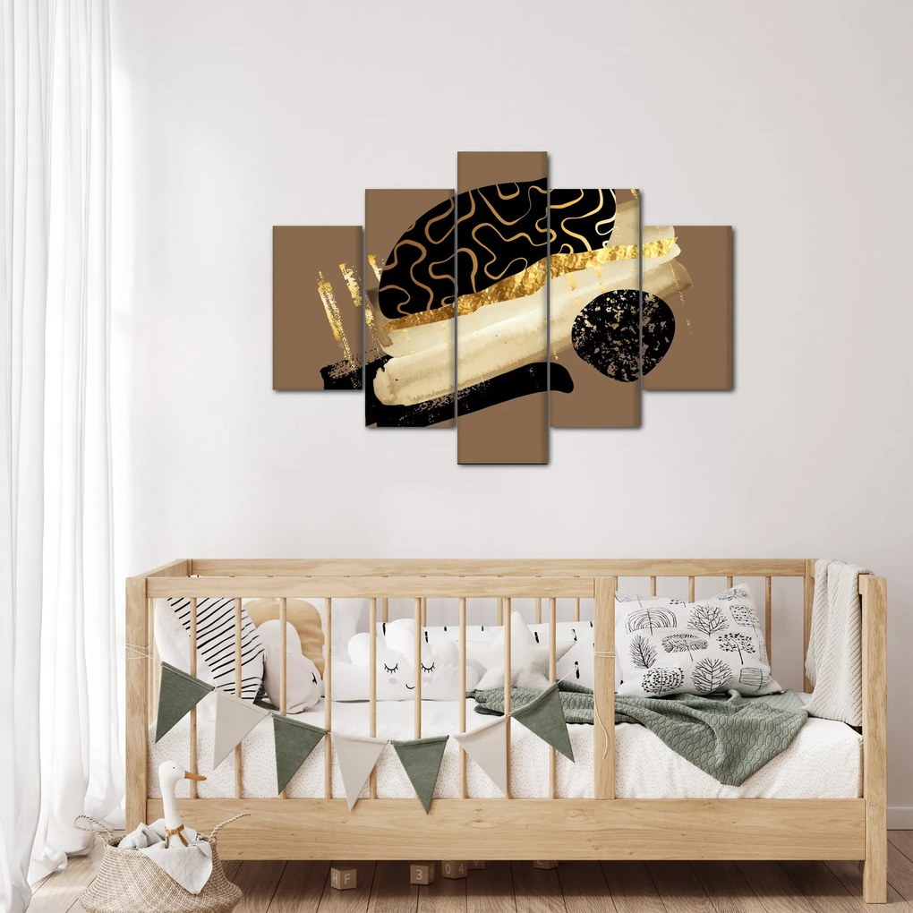 Obraz - Abstrakcia golden brown N⁰3 (150x105 cm)