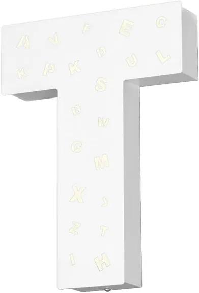 Biela svetelná dekorácia v tvare písmena Glimte Letter T