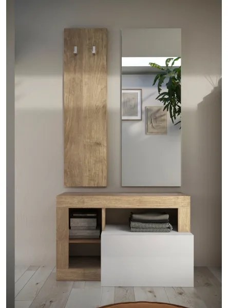 Lavica LENOR 91x209 cm biela/hnedá