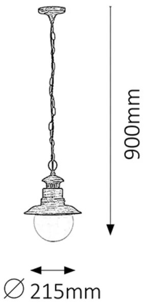 Rabalux 8164 - Vonkajšie závesné svietidlo ODESSA 1xE27/60W