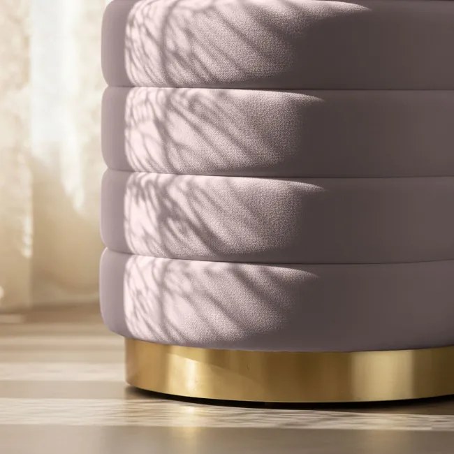 Taburetka LUNA pudrovo ružová