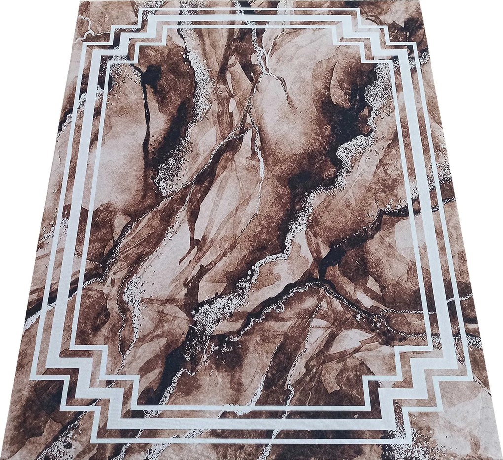 DY Hnedý vzorovaný koberec Horeca-New 118 Rozmer: 60x100 cm