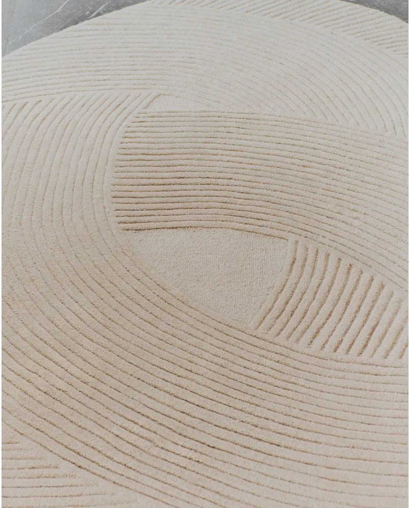 Krémový ručne tkaný vlnený koberec 160x230 cm Domm – Kave Home