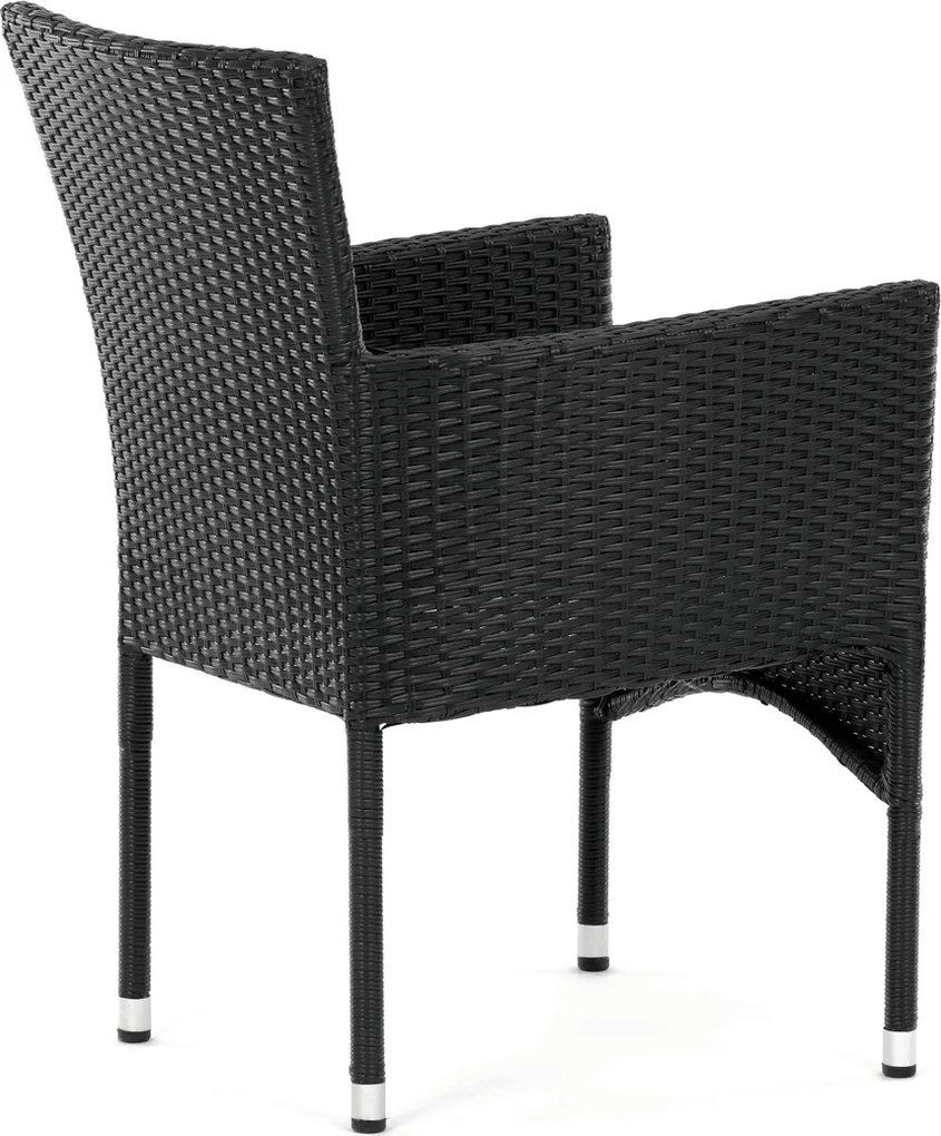 Autronic BONTEC Záhradná stolička, kov, polyratan, čierna, AZC-S2117 BK Farba: Čierna