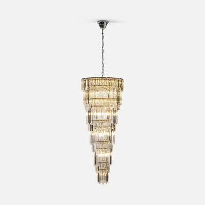 Závesné glamour svietidlo do obývacej izby chrómové LUXE 160 cm