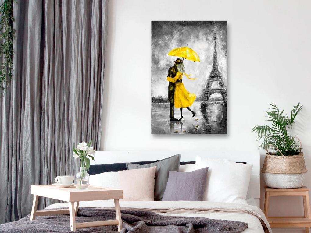 Artgeist Obraz - Paris Fog (1 Part) Vertical Yellow Veľkosť: 20x30, Verzia: Premium Print