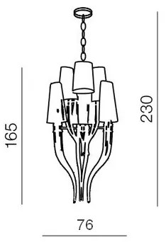 Azzardo AZ1417 - Luster na reťazi DIABLO 12xE14/11W/230V čierna