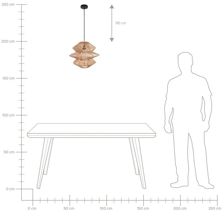 Ratanová závesná lampa prírodná ANDUKI Beliani