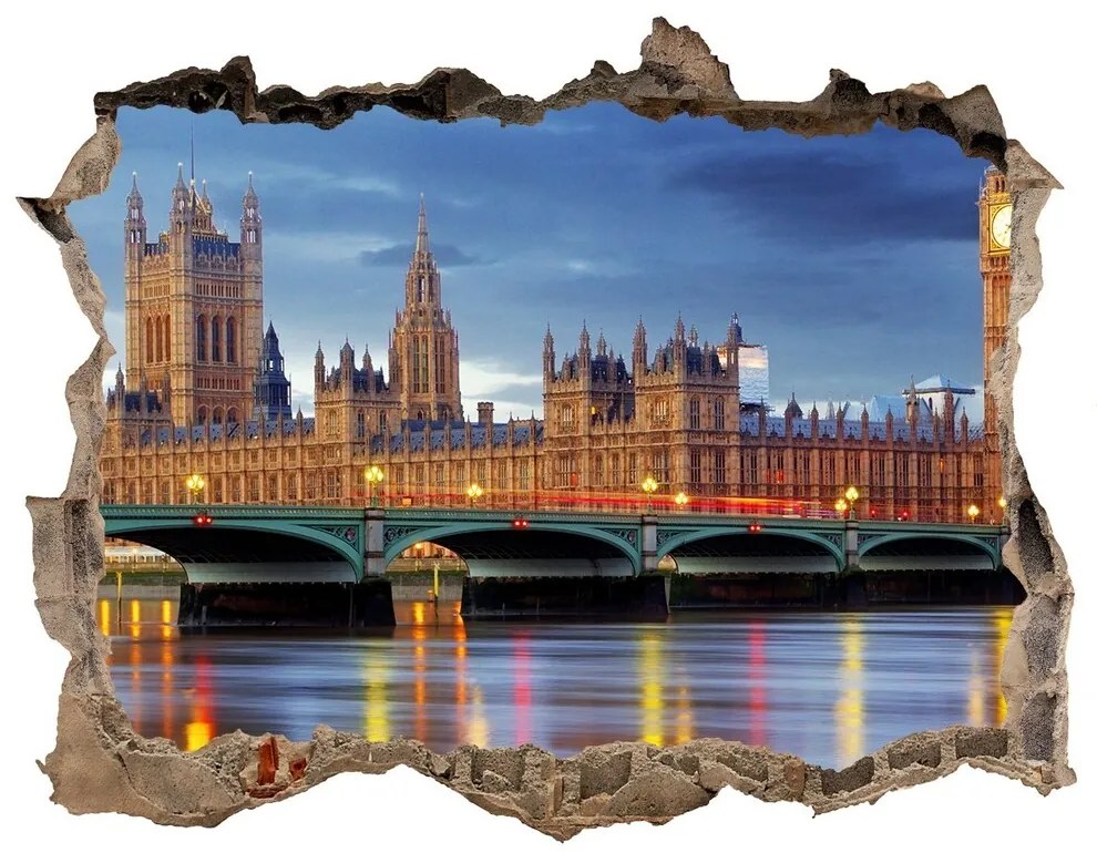 Fototapeta díra na zeď 3D Thames london nd-k-62913588