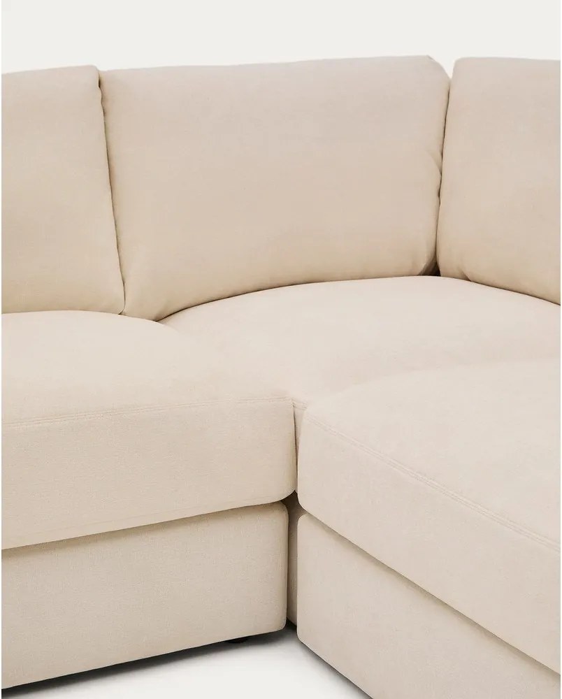 Béžová ženilková rohová pohovka (variabilný roh/do L) Alea – Kave Home