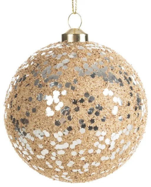 Vianočná ozdoba svetlohnedá / strieborná (6 ks)