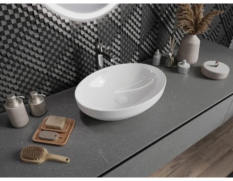 Mexen Cornelia, umývadlo na dosku 50x36 cm, biela lesklá, 21885000