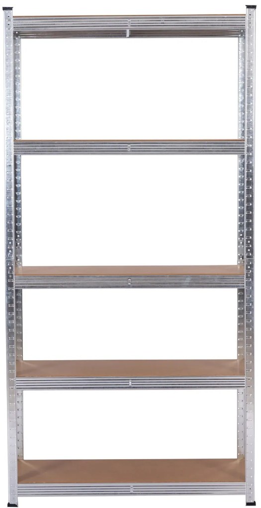 Kovový regál BestBerg BBMS-20 / 70 x 150 x 30 cm / 5 políc / strieborná/hnedá