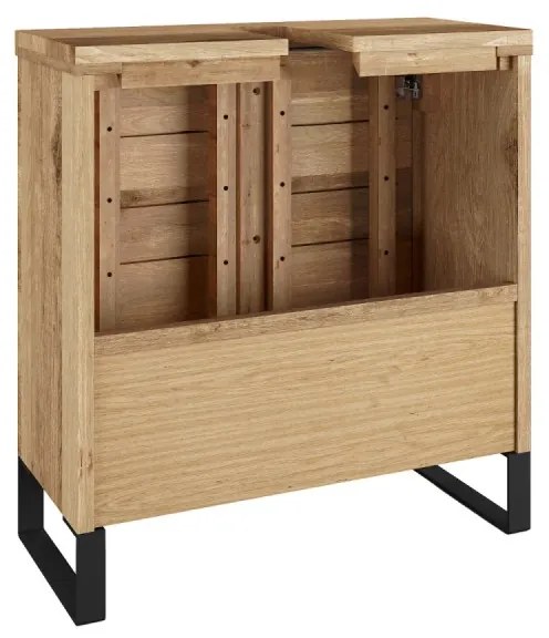 furniture-nabytek.cz - Masívna skrinka pod umývadlo Sydney z divokého duba, olejovaná, hnedá – 56×25×60 cm