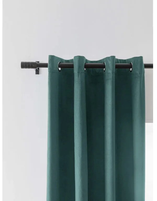 Zatemňovací záves VELVET 140x250 cm, tyrkysový Zavesenie: Riasiaca páska