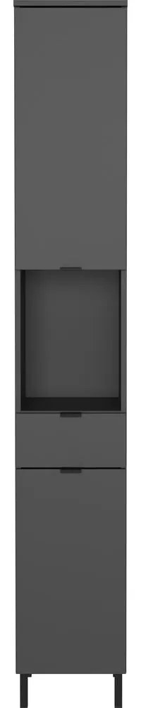 Antracitová vysoká/úzka kúpeľňová skrinka 30x190 cm Arcena – Germania