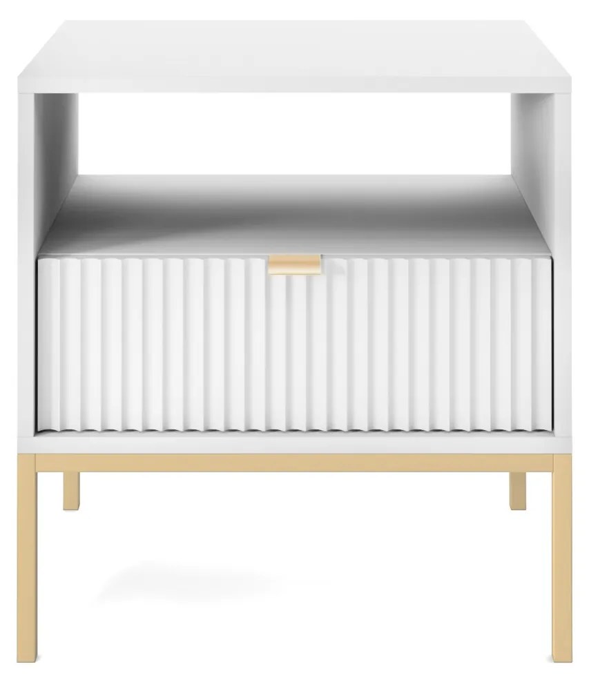 Nočný stolík Nova 54 cm biely/zlatý